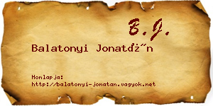 Balatonyi Jonatán névjegykártya